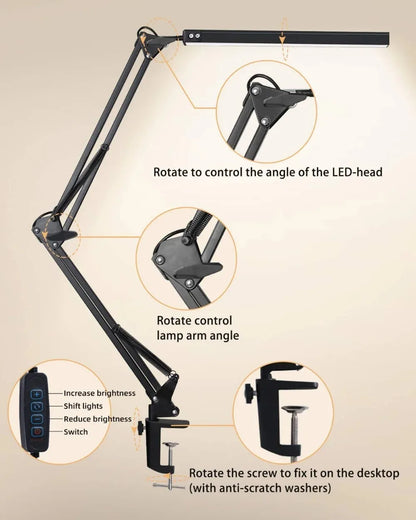 LED Folding Metal Desk Lamp