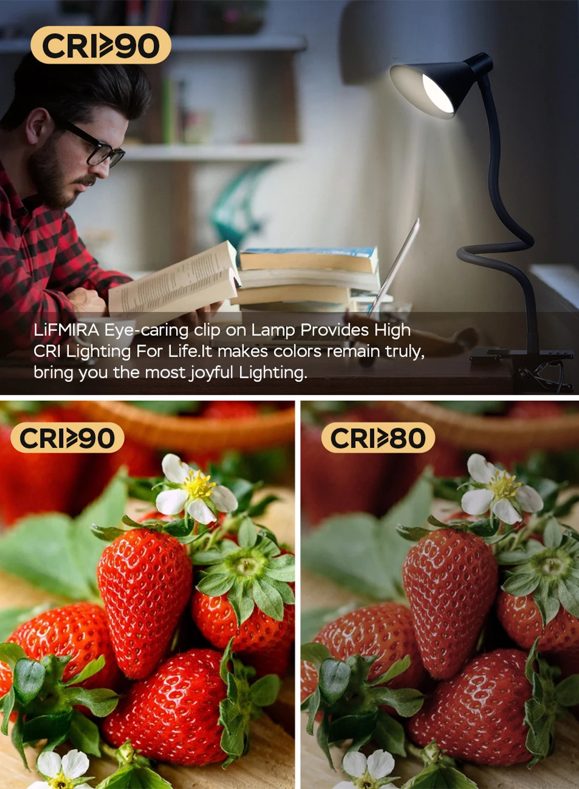 Reading Light, USB Clamp Lamp for ChildReading Book in Bed at Night