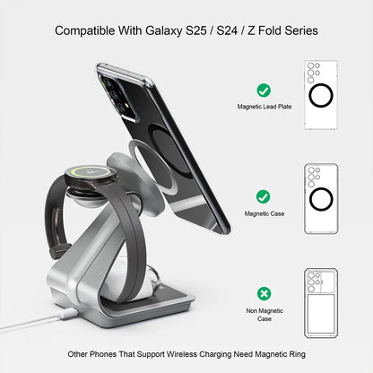 Bonola Magnetic 3 in 1 Wireless Charger Station for Samsung