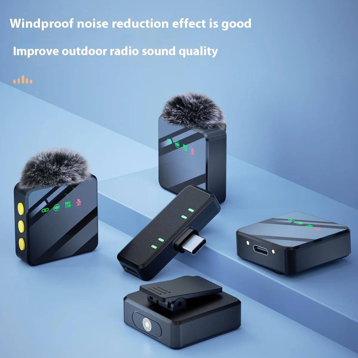 Wireless Lavalier Microphone Noise Reduction With Windproof