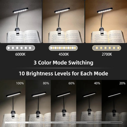 14Leds Book Light USB Rechargeable Reading Light Warm Cool