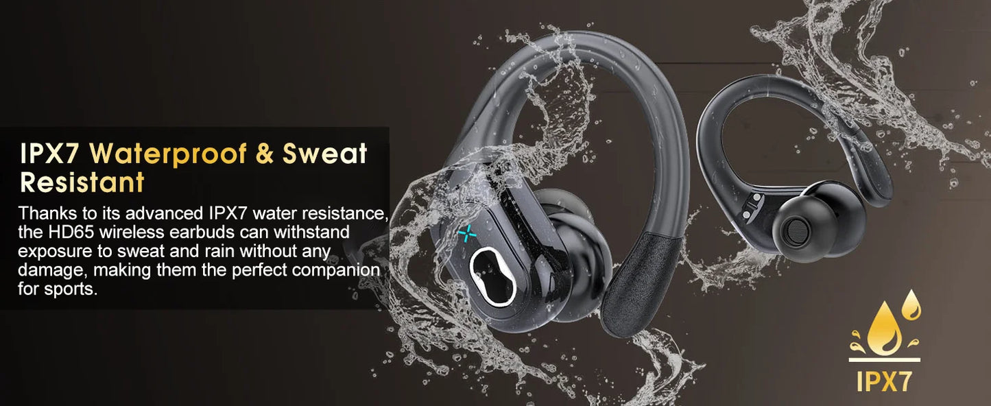 TWS Sports Earbuds Bluetooth Wireless Headphones LED Touch Hands-free Earphone