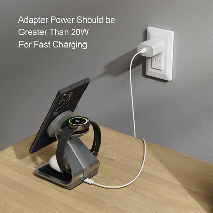 Bonola Magnetic 3 in 1 Wireless Charger Station for Samsung