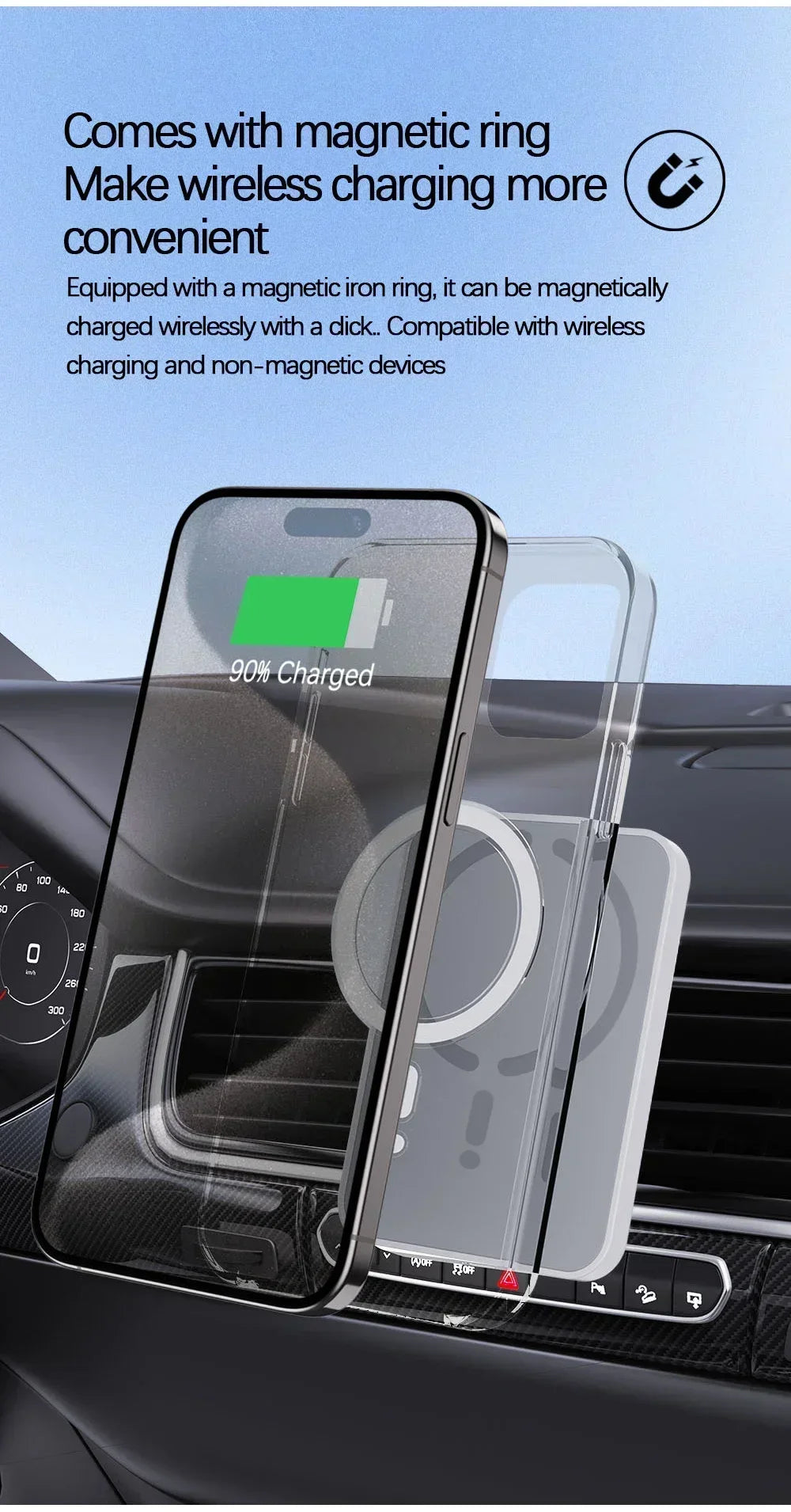 30W Magnetic Car Wireless Charger