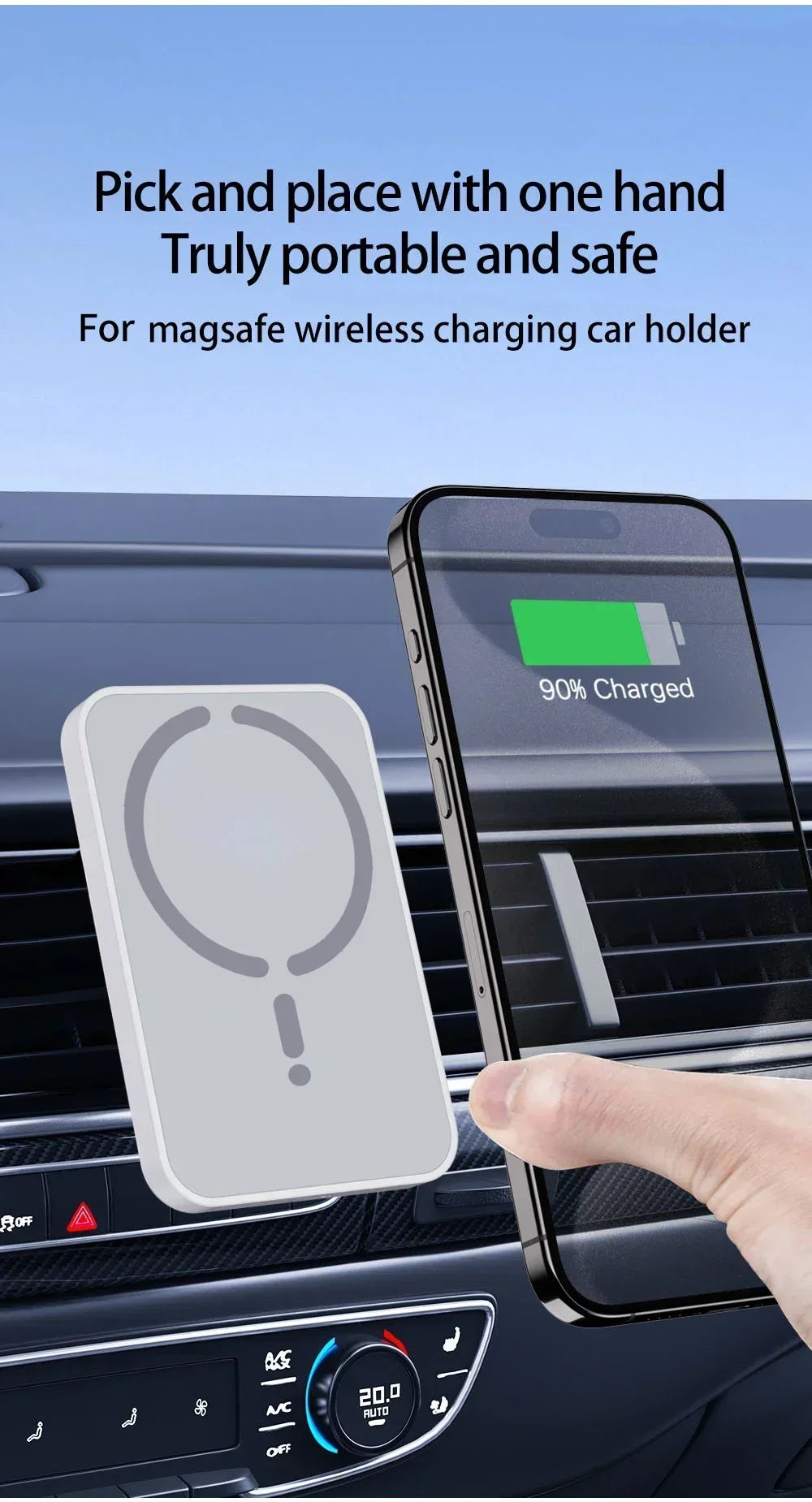 30W Magnetic Car Wireless Charger