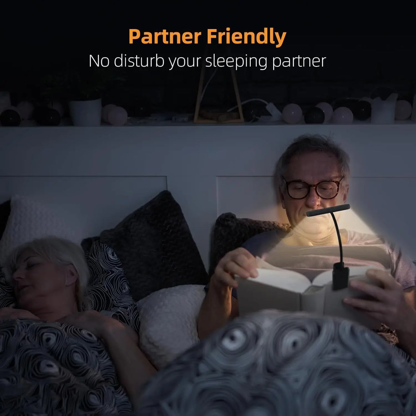 14Leds Book Light USB Rechargeable Reading Light Warm Cool