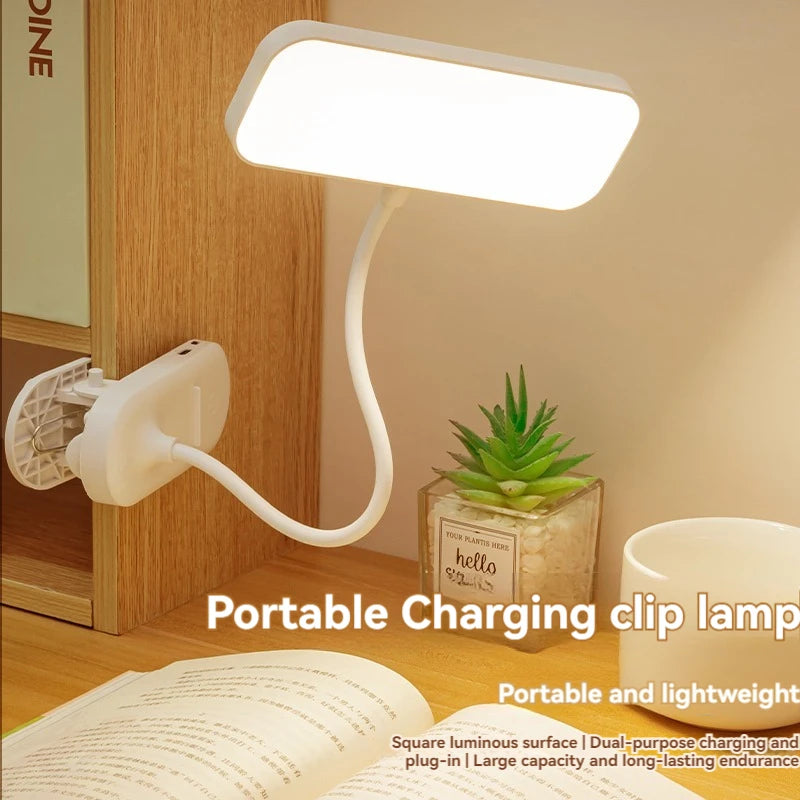 Clip-on LED USB charging desk lamp for college students