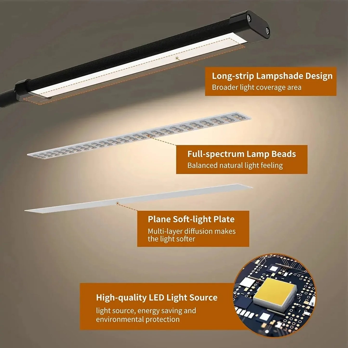 LED Desk Lamp with Clamp Dimmable